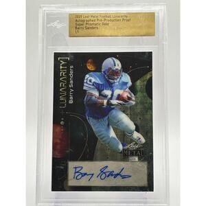 2025 Leaf Metal Barry Sanders Encased Super Prismatic Proof Gold Auto 1/1 SSP